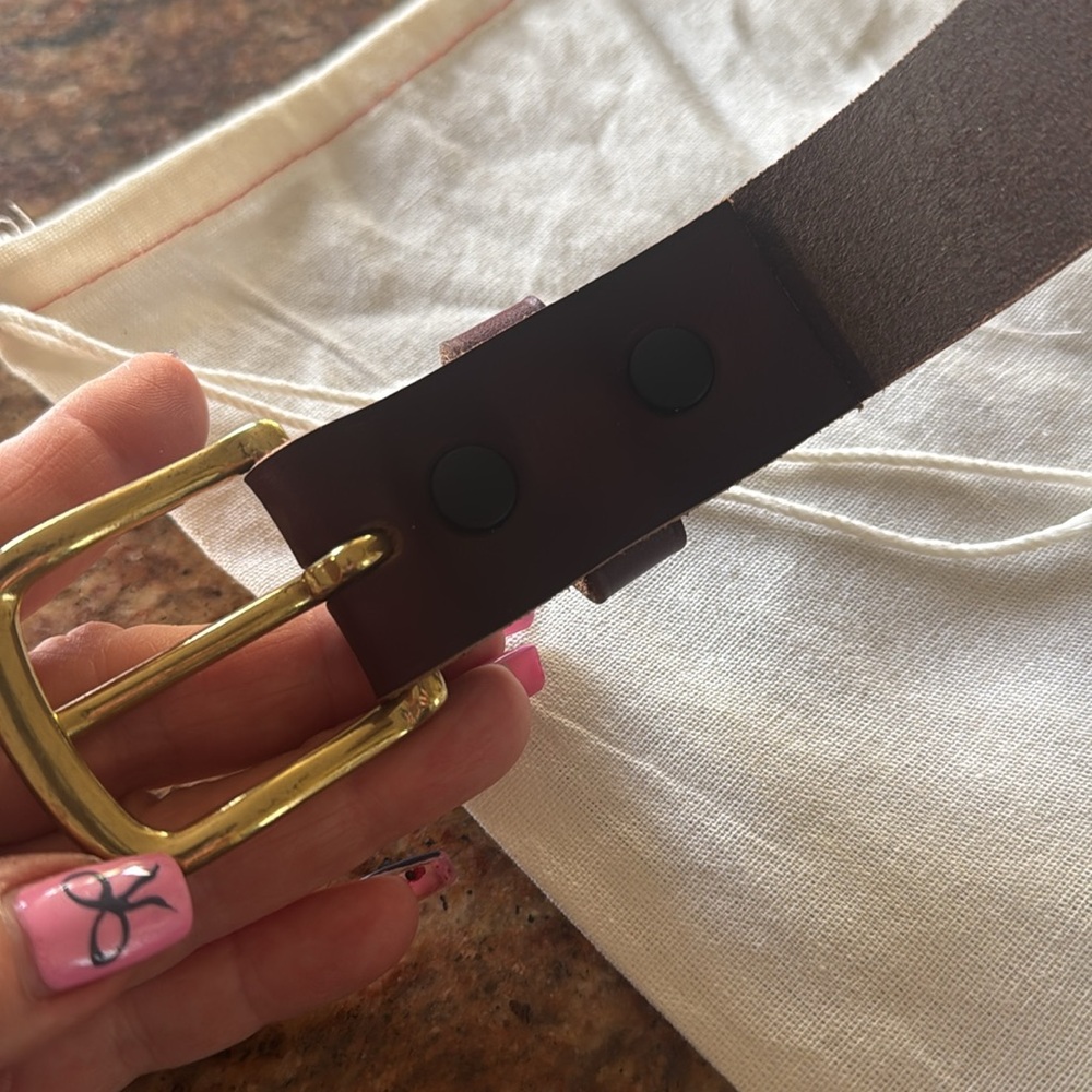 ALTSHA Men's Brown Leather Belt - Picture 7 of 13